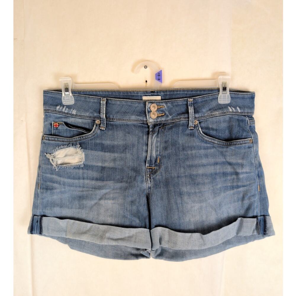 Hudson Croxley mid thigh cuffed denim jean shorts size 30 Retro Western Casual